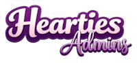 hearties admins logo on a black background