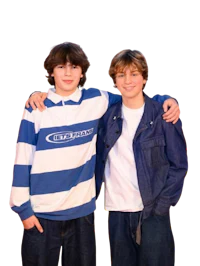 two young boys posing for a picture