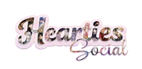 the hearties social logo on a black background